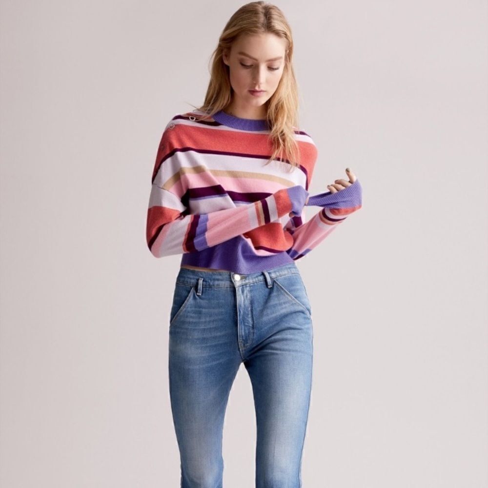 Lewit Stripe Blend Cashmere Sweater small